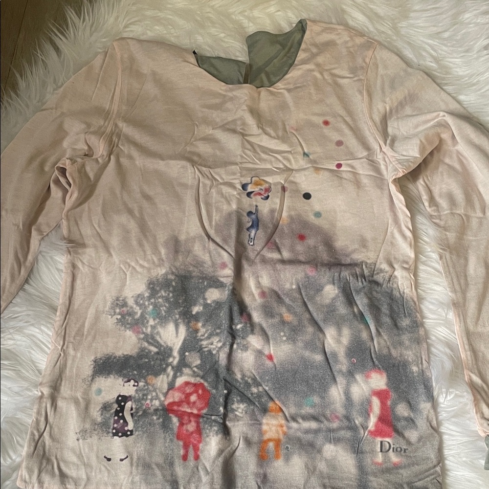 Dior Kids Long Sleeve Tee - Soft Pink